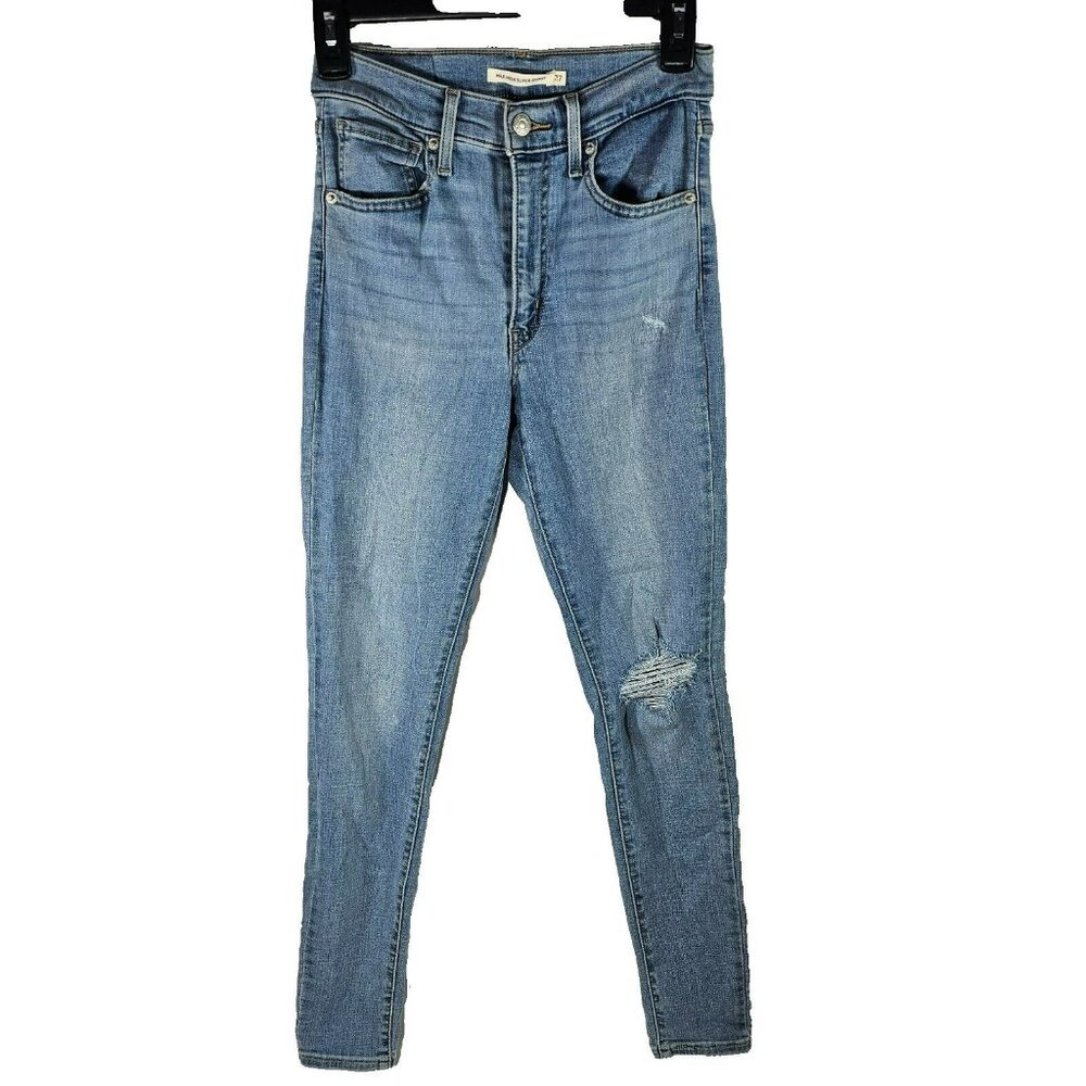 Levi's Mile High Super Skinny Jeans Women's Size 27 Stretch Distressed 24x29"